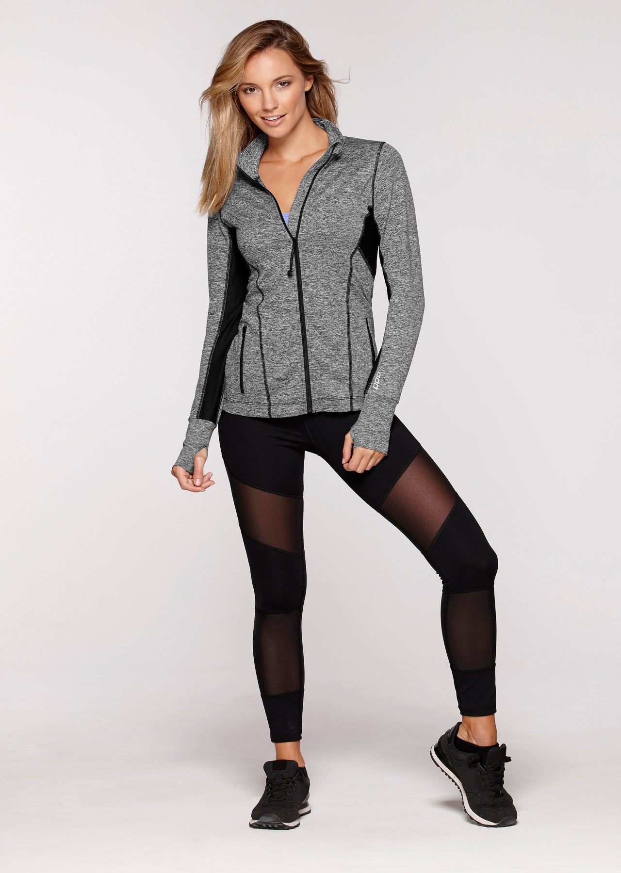 Lorna Jane Rally Active Zip Through - Black Marl