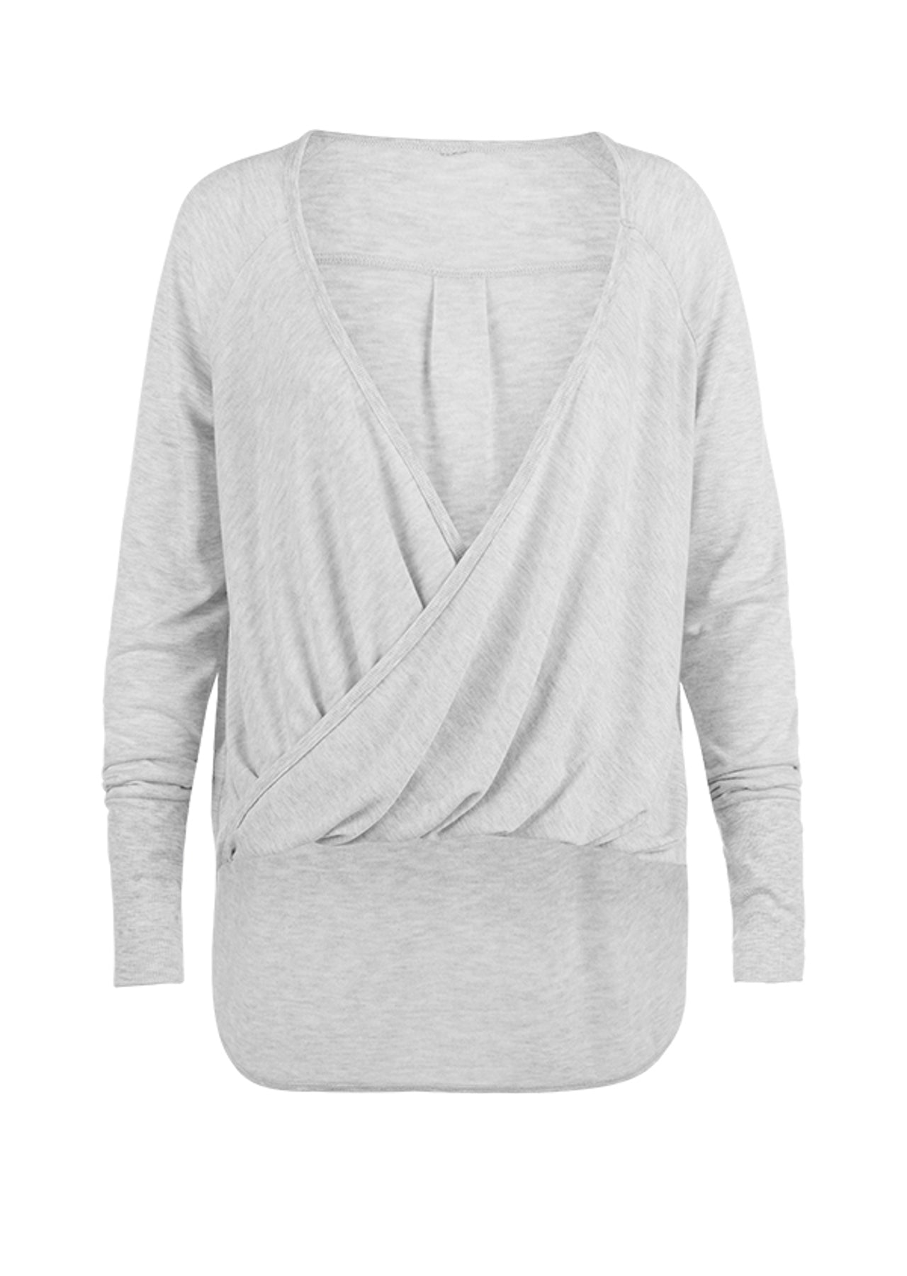 Lorna Jane Savasana L/Slv Top - Light Grey Marl