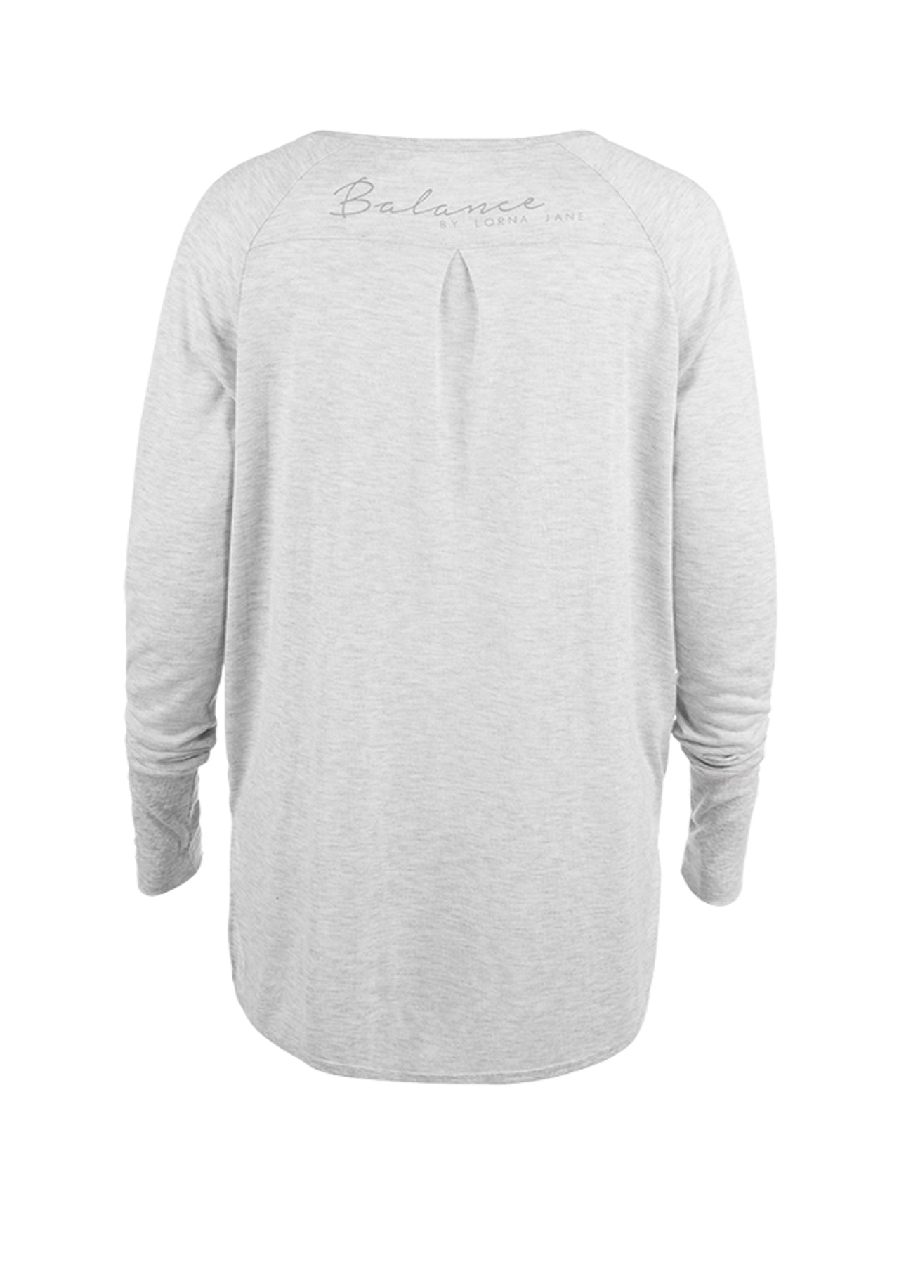 Lorna Jane Savasana L/Slv Top - Light Grey Marl