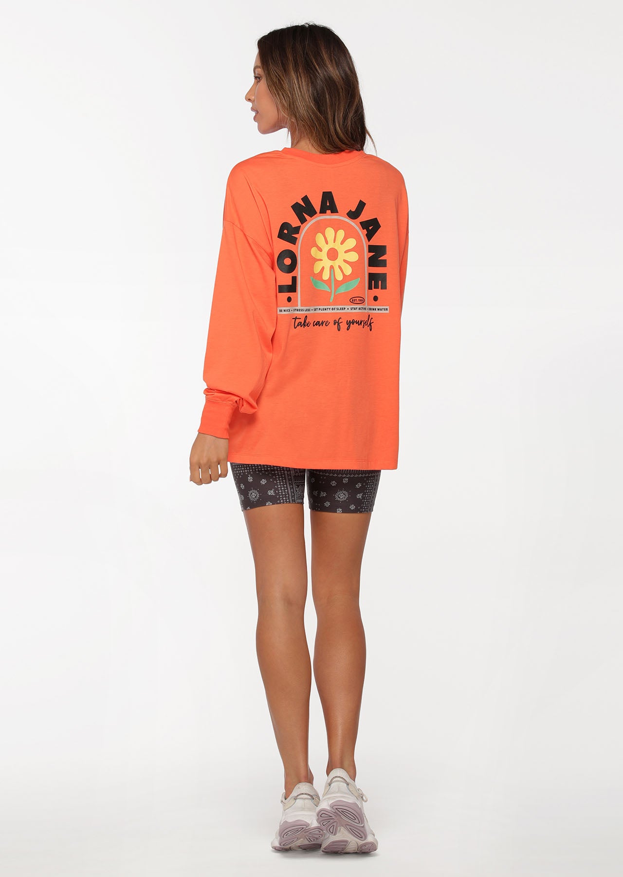 Lorna Jane Take Care Oversized Long Sleeve Top - Satsuma