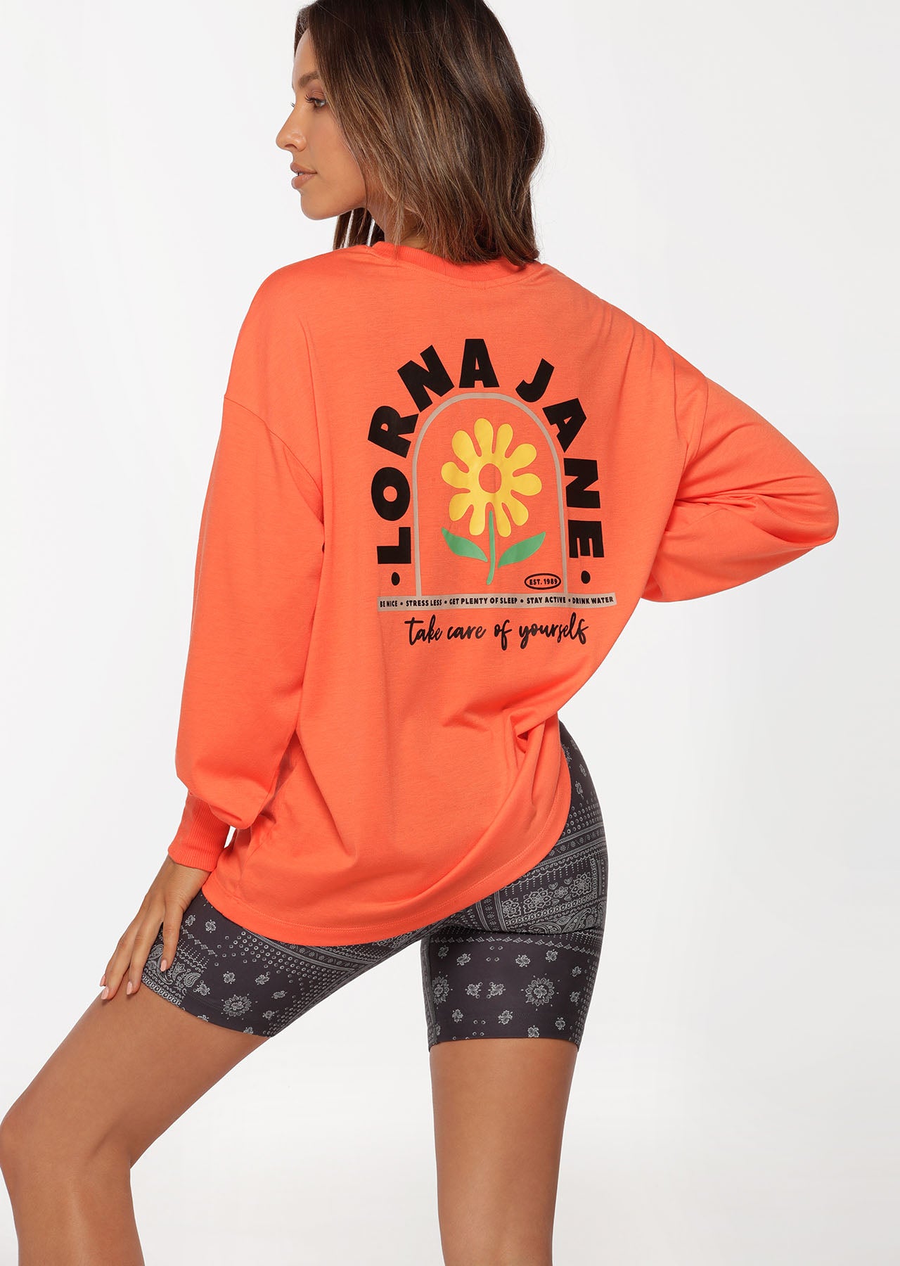 Lorna Jane Take Care Oversized Long Sleeve Top - Satsuma