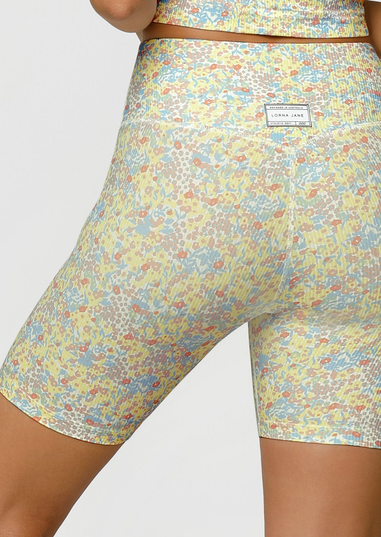 Lorna Jane Wildflower Rib Bike Shorts - Wildflower Print