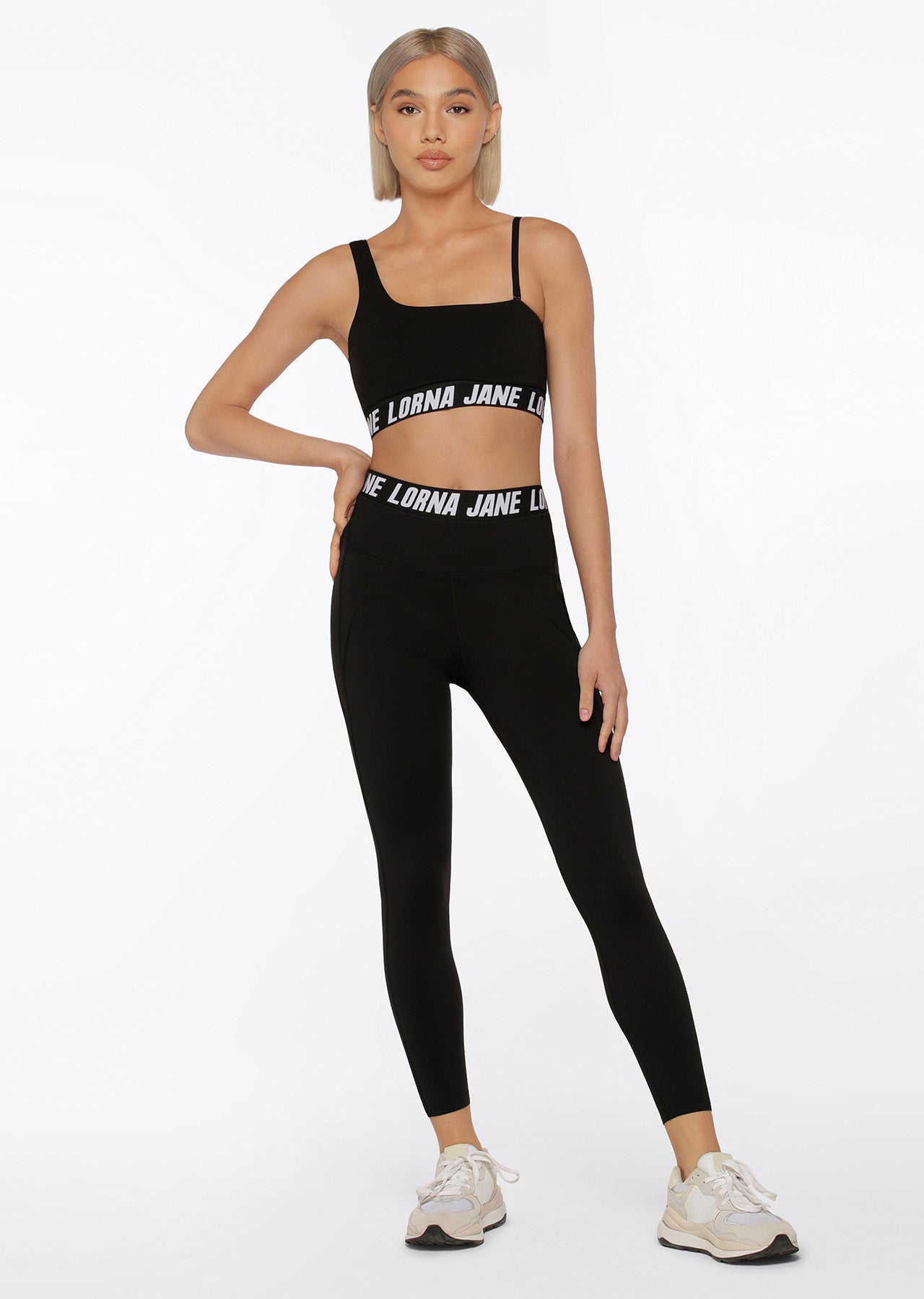 Lorna Jane Relay Booty Phone Ankle Biter Leggings - Black