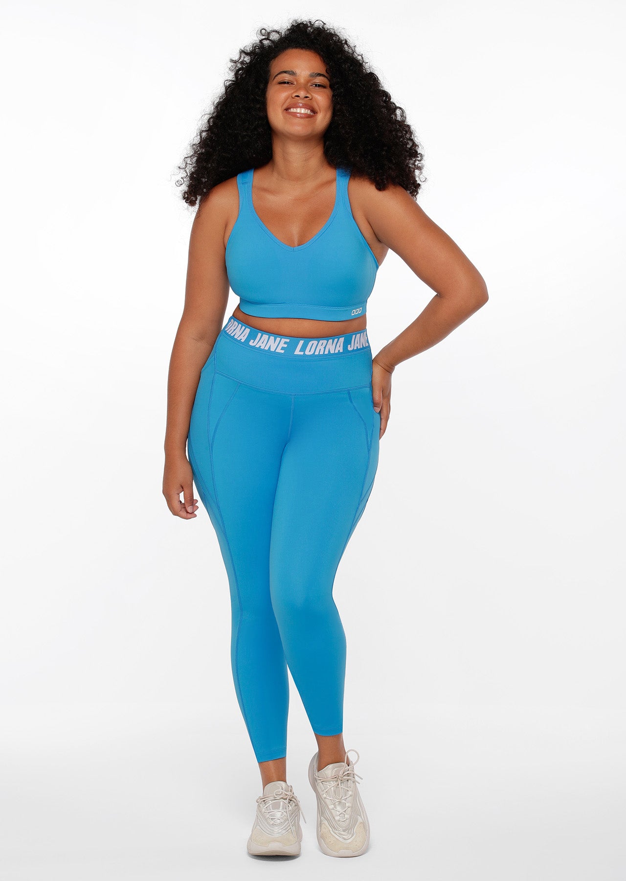 Lorna Jane Relay Booty Phone Ankle Biter Leggings - Capri Blue
