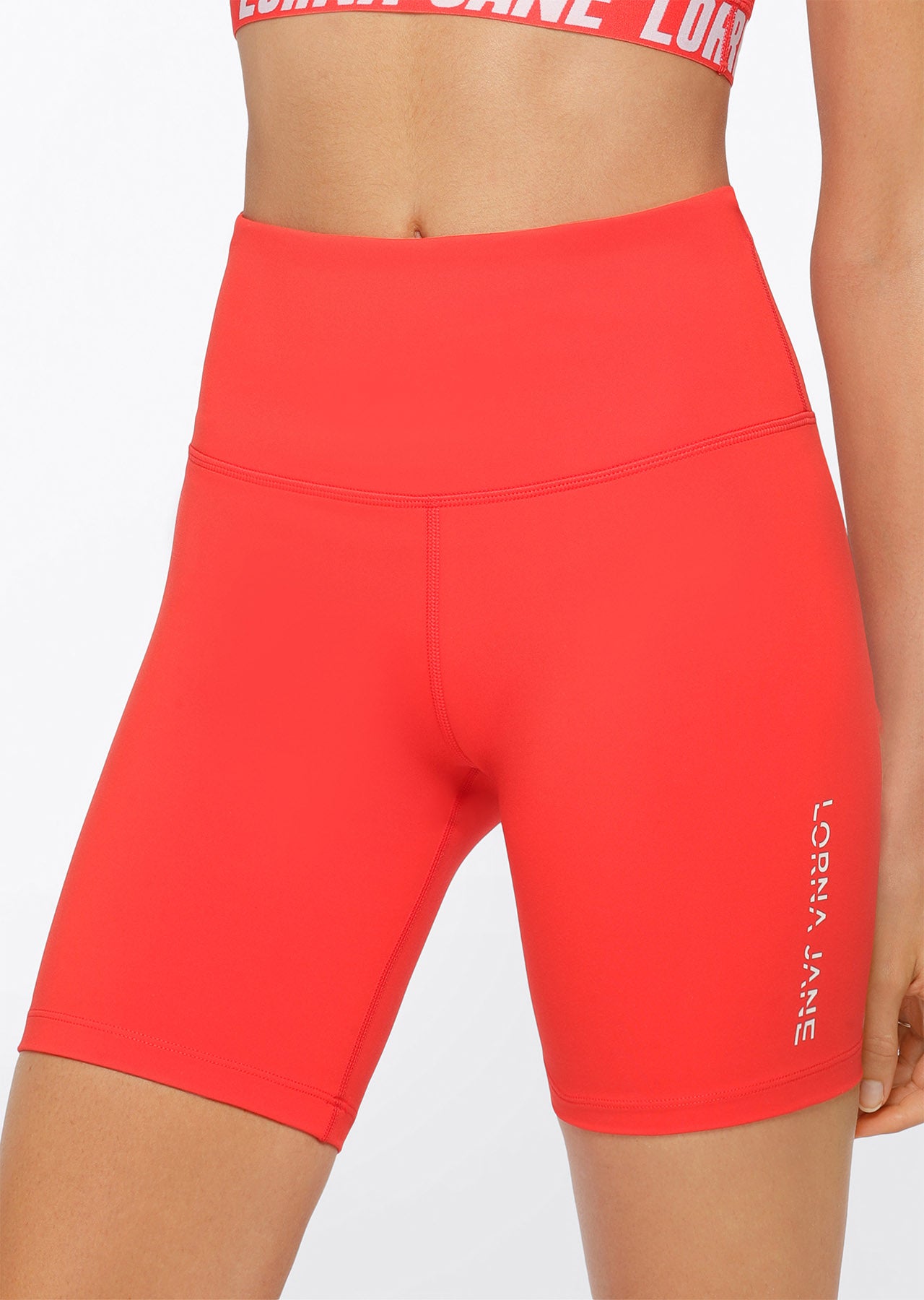 Lorna Jane Lotus Recycled Bike Shorts - Hot Tomato