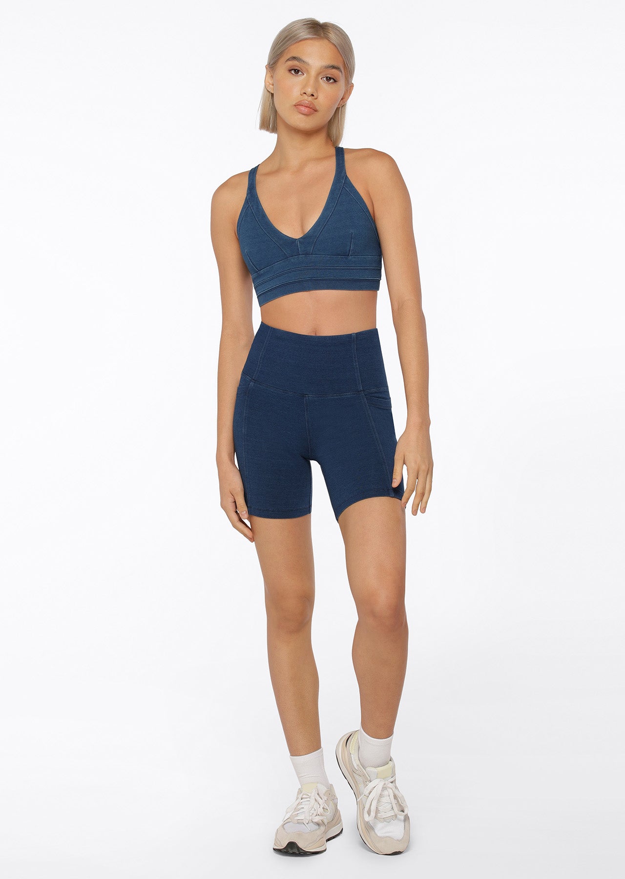 Lorna Jane Denim Diva Bra - Denim Blue