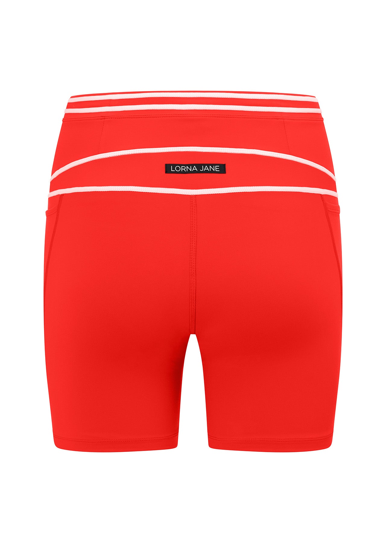 Lorna Jane Fast Pace Recycled Booty Bike Shorts - Hot Tomato