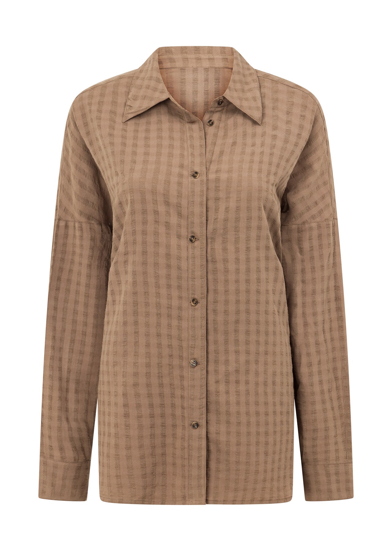 Lorna Jane Summer Stripe Textured Shirt - Bone