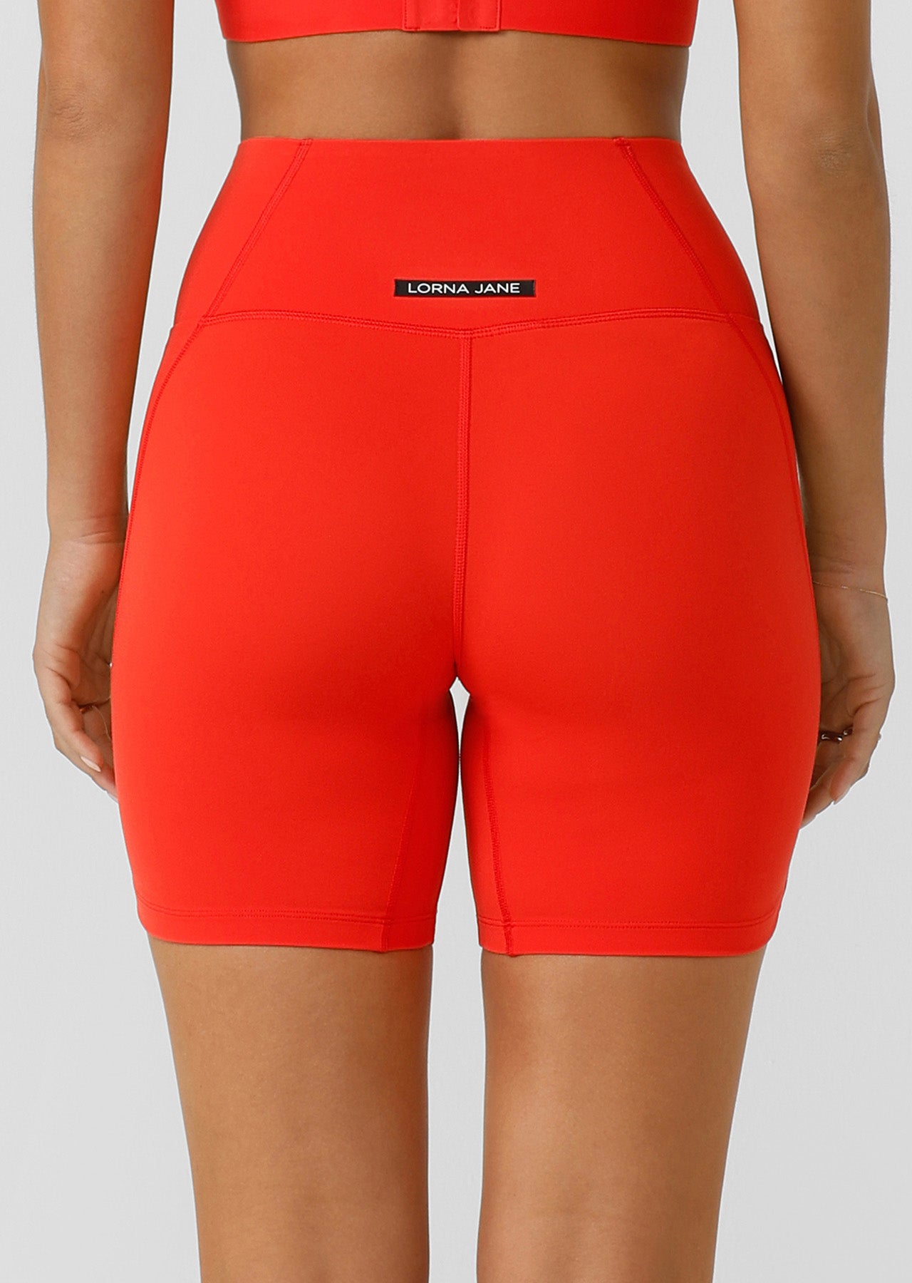 Lorna Jane Sculpt And Support No Ride Bike Shorts - Hot Tomato