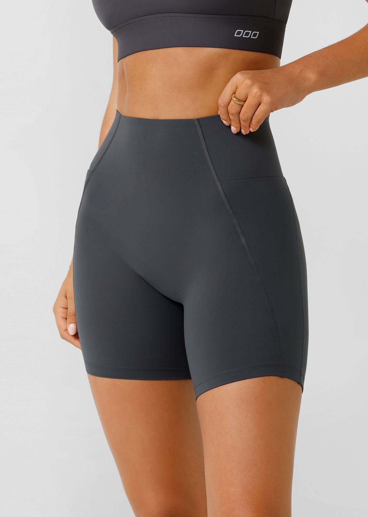 Lorna Jane Sculpt And Support No Ride Bike Shorts - Titanium