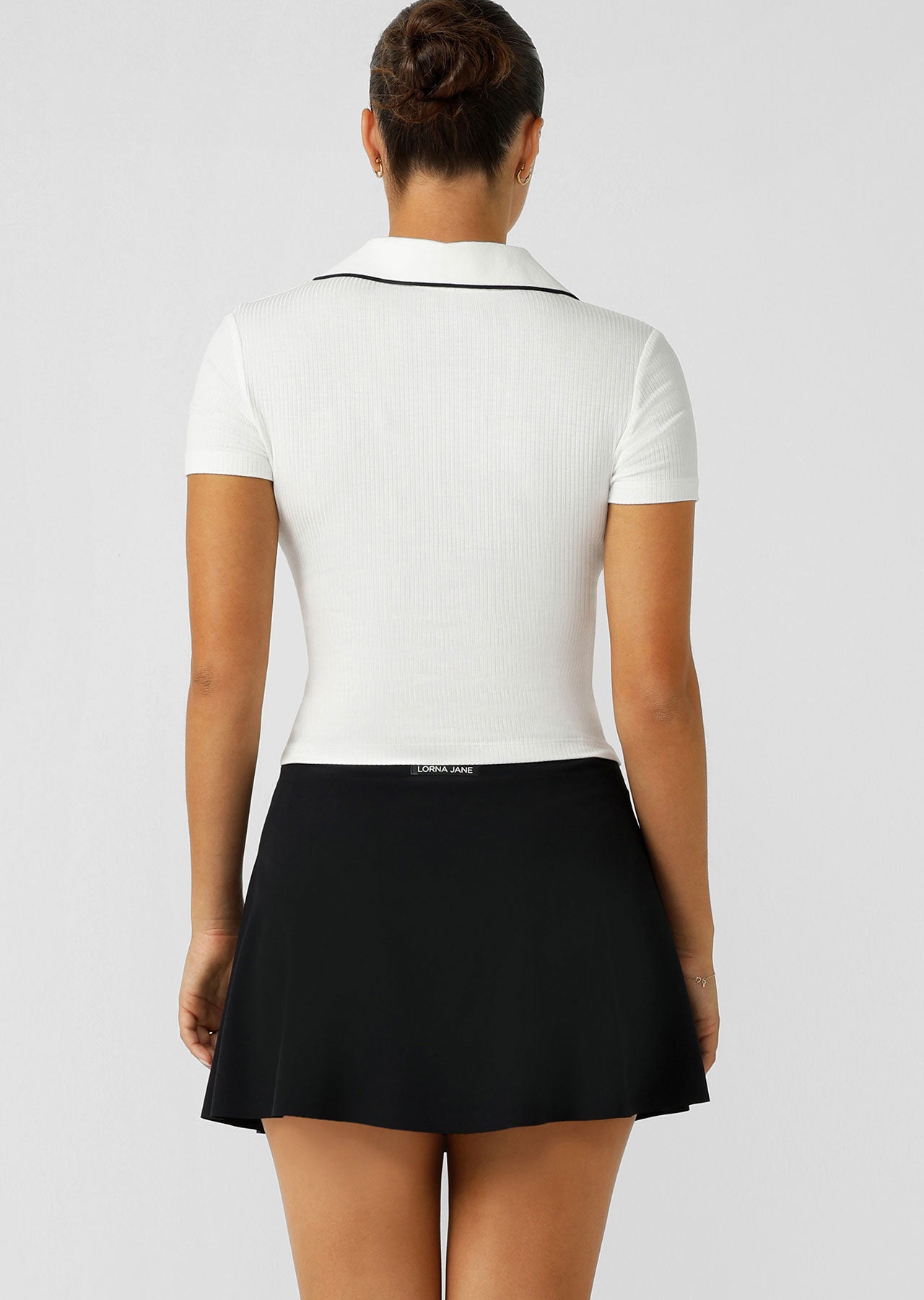 Lorna Jane Courtside Cropped Polo - Porcelain
