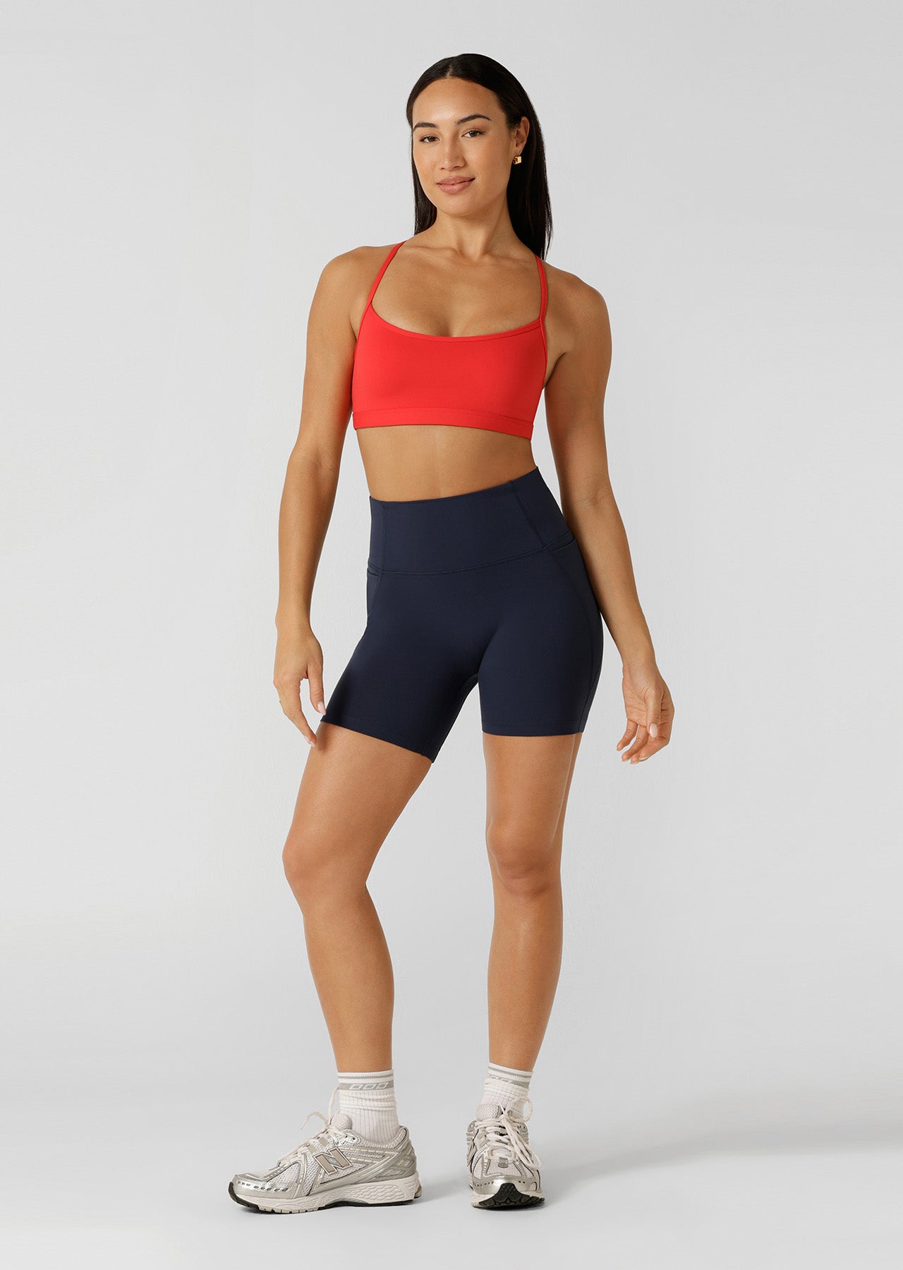 Lorna Jane Hi-Fold No Ride 14cm Bike Shorts - Imperial Blue