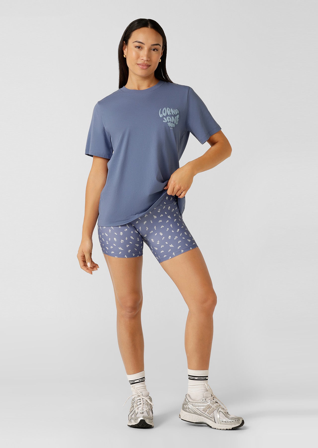 Lorna Jane Never Give Up Relaxed T-shirt - Misty Blue
