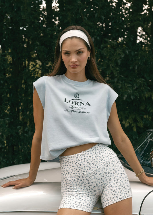 Lorna Jane Westwood Washed T-Shirt - Washed Oxford Blue