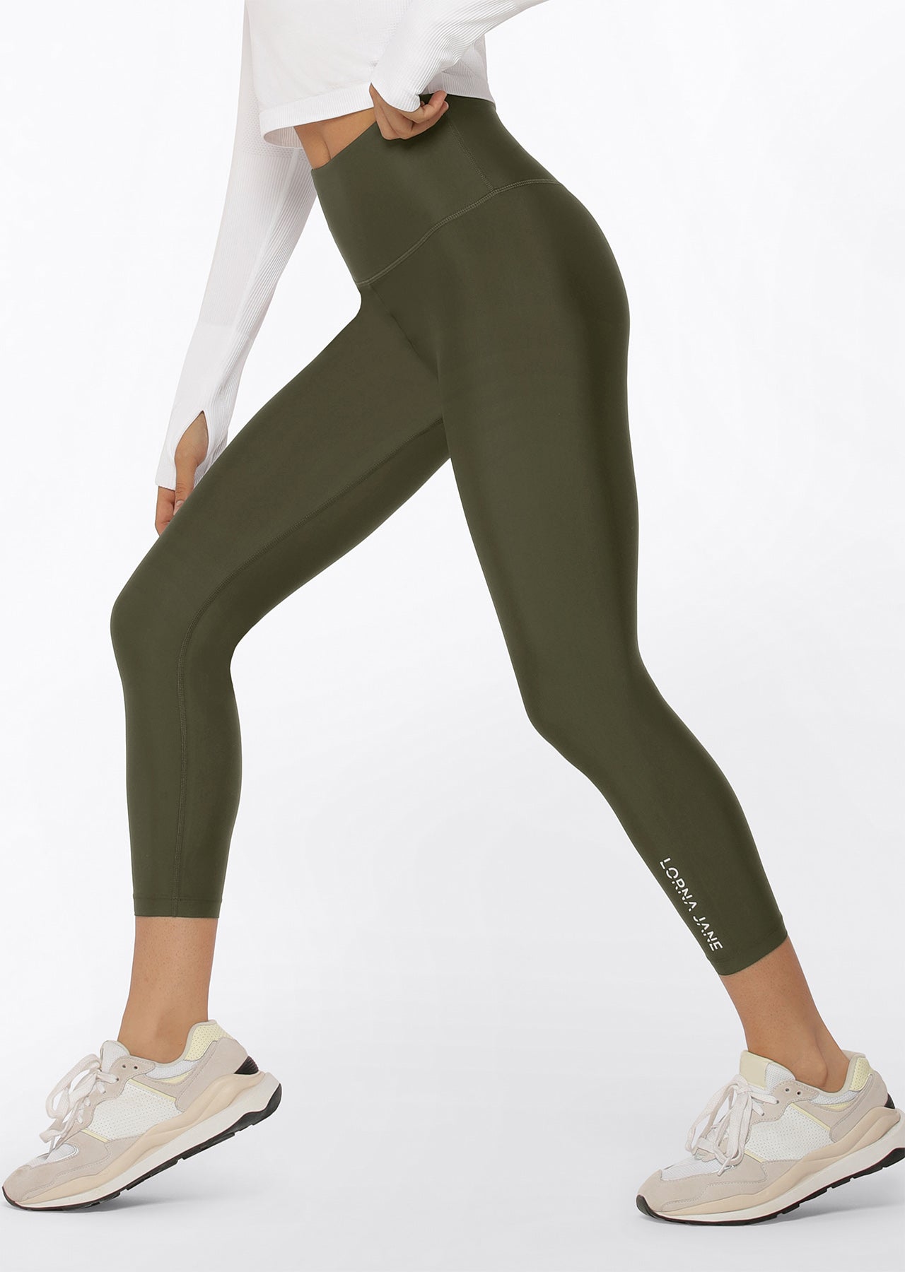 Lorna Jane Cool Touch Lotus Ankle Biter Leggings - Luxury Green