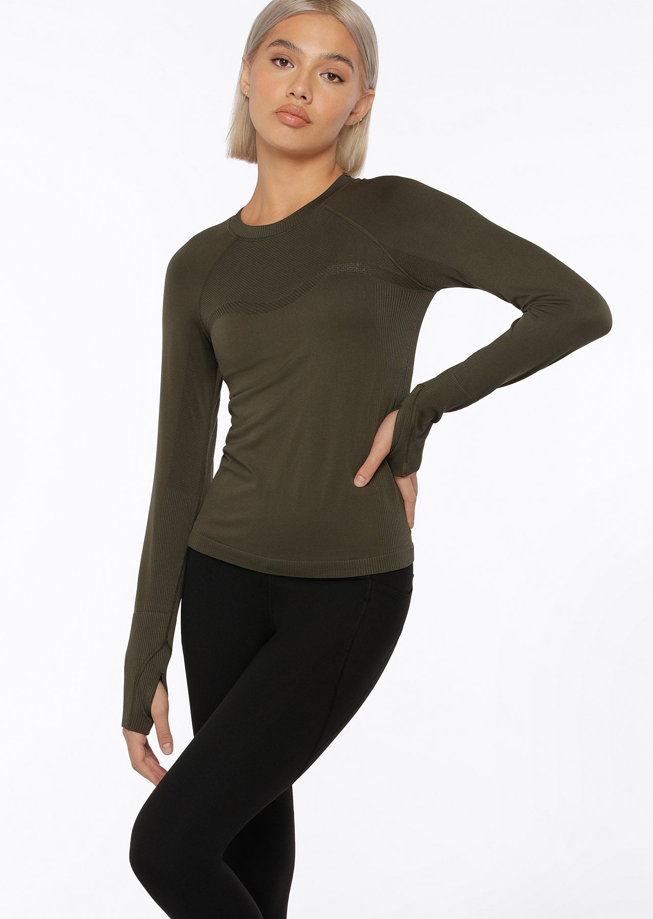 Lorna Jane Dynamic Seamless Long Sleeve Top - Luxury Green