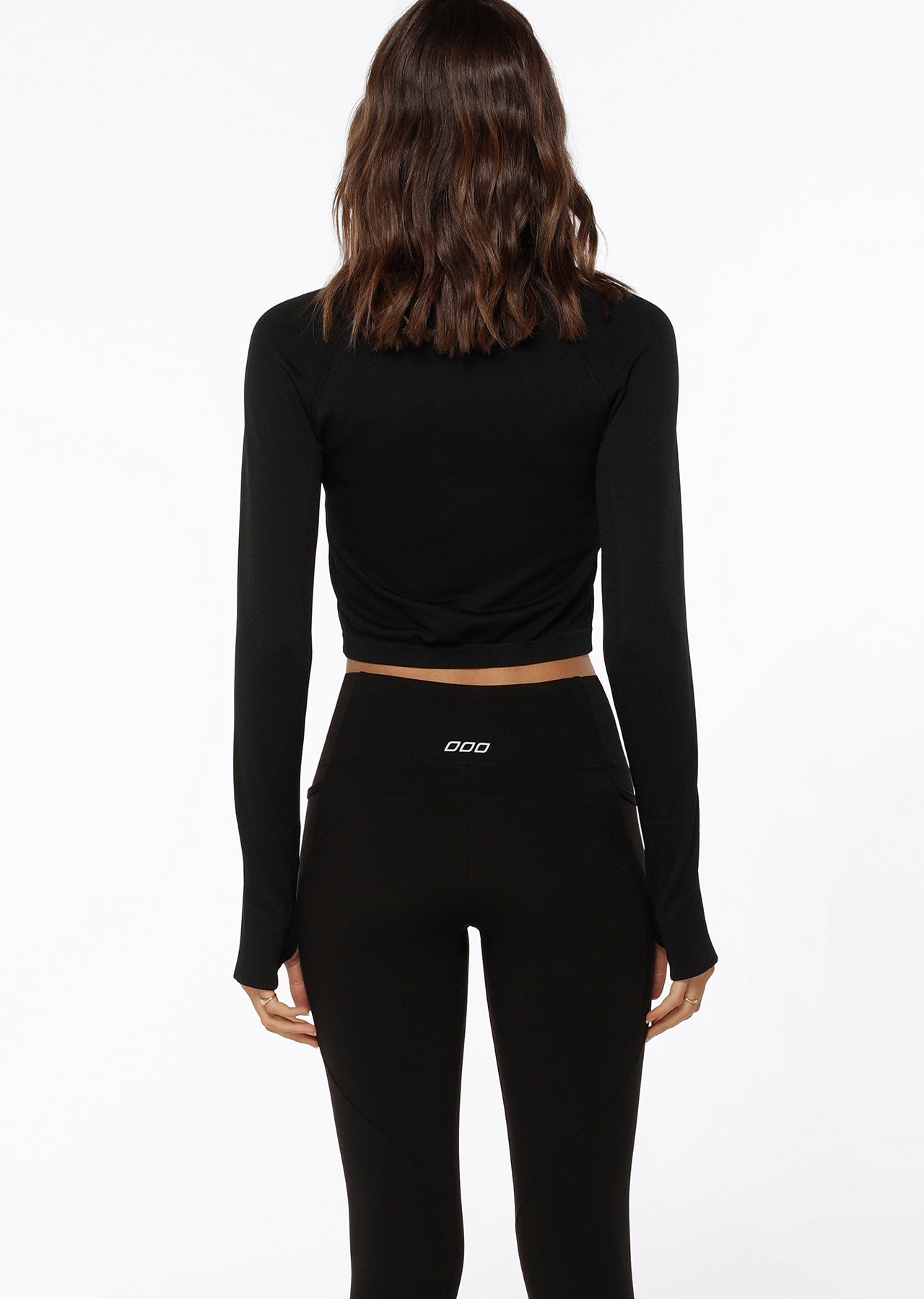 Lorna Jane Dynamic Seamless Cropped Long Sleeve Top - Black