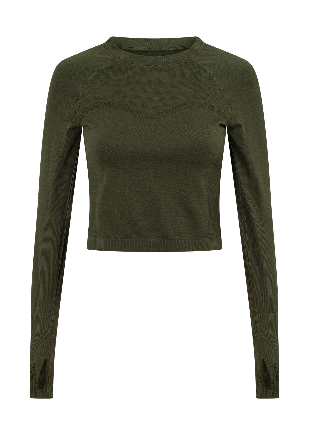 Lorna Jane Dynamic Seamless Cropped Long Sleeve Top - Luxury Green