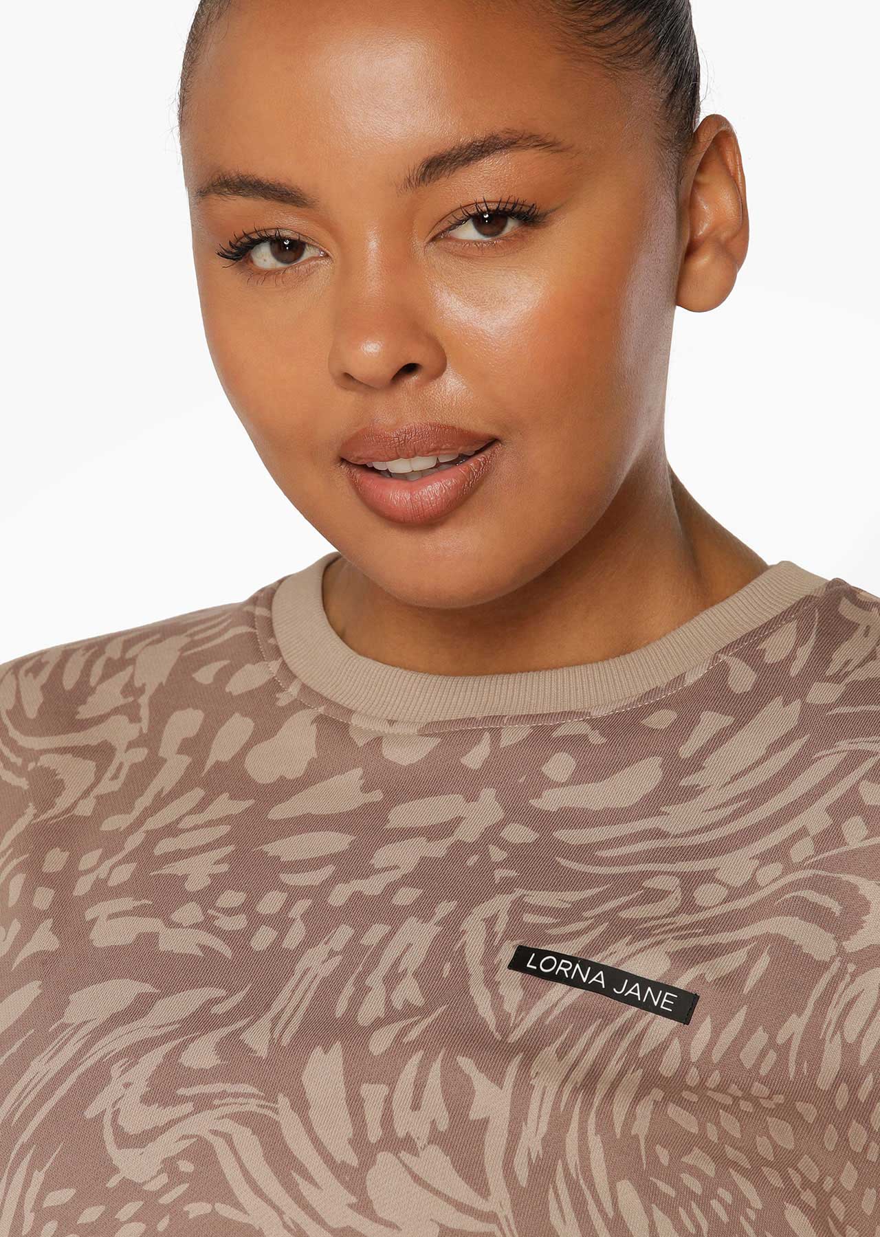 Lorna Jane Abstract Oversized Sweat - Sandstone Abstract Print