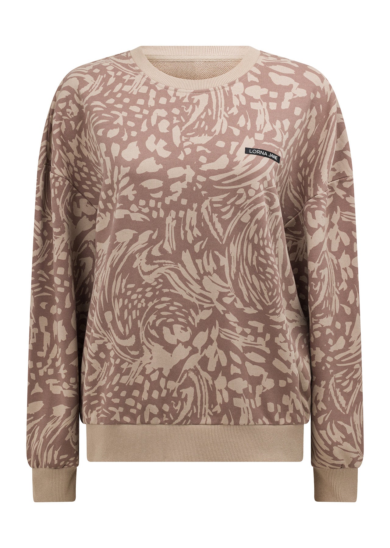 Lorna Jane Abstract Oversized Sweat - Sandstone Abstract Print