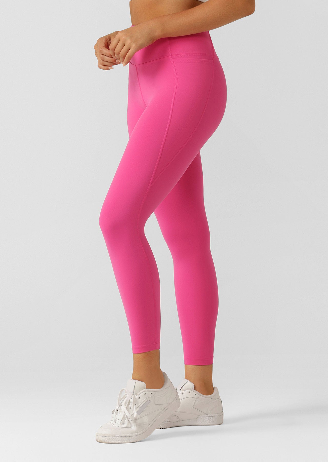 Lorna Jane Twist It No Chafe Pocket Ankle Biter Leggings - Bright Pink