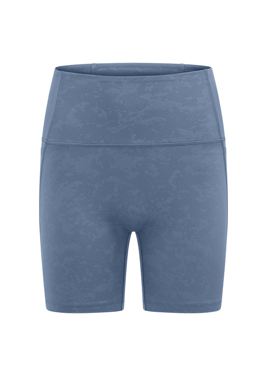 Lorna Jane Hi-Fold No Ride Bike Shorts - Washed Misty Blue