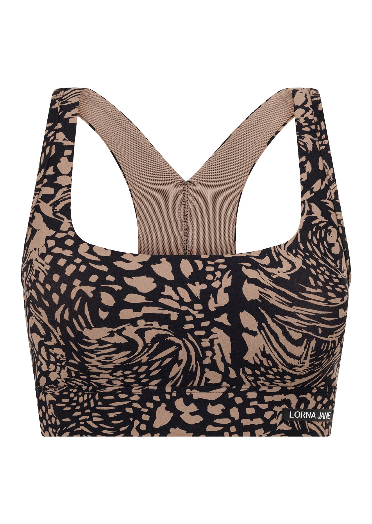 Lorna Jane Oasis Sports Bra - Neutral Abstract Print