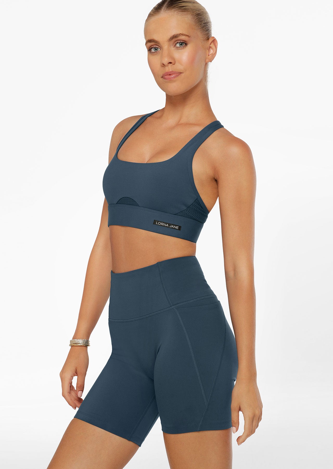 Lorna Jane Piper Recycled Sports Bra - Pale Indigo