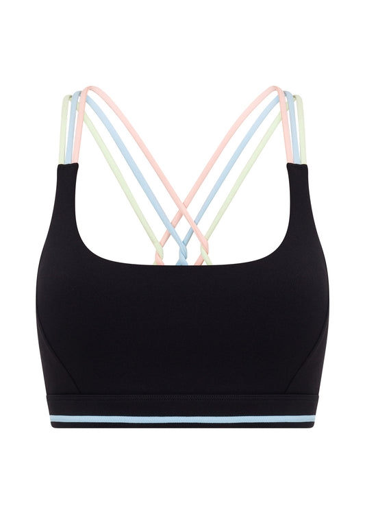 Lorna Jane Pastel Glow Recycled Sports Bra - Black
