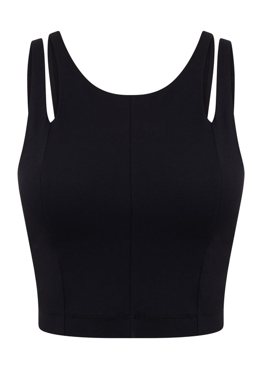 Lorna Jane Elements Recycled Cropped Active Bra Tank Combo - Black
