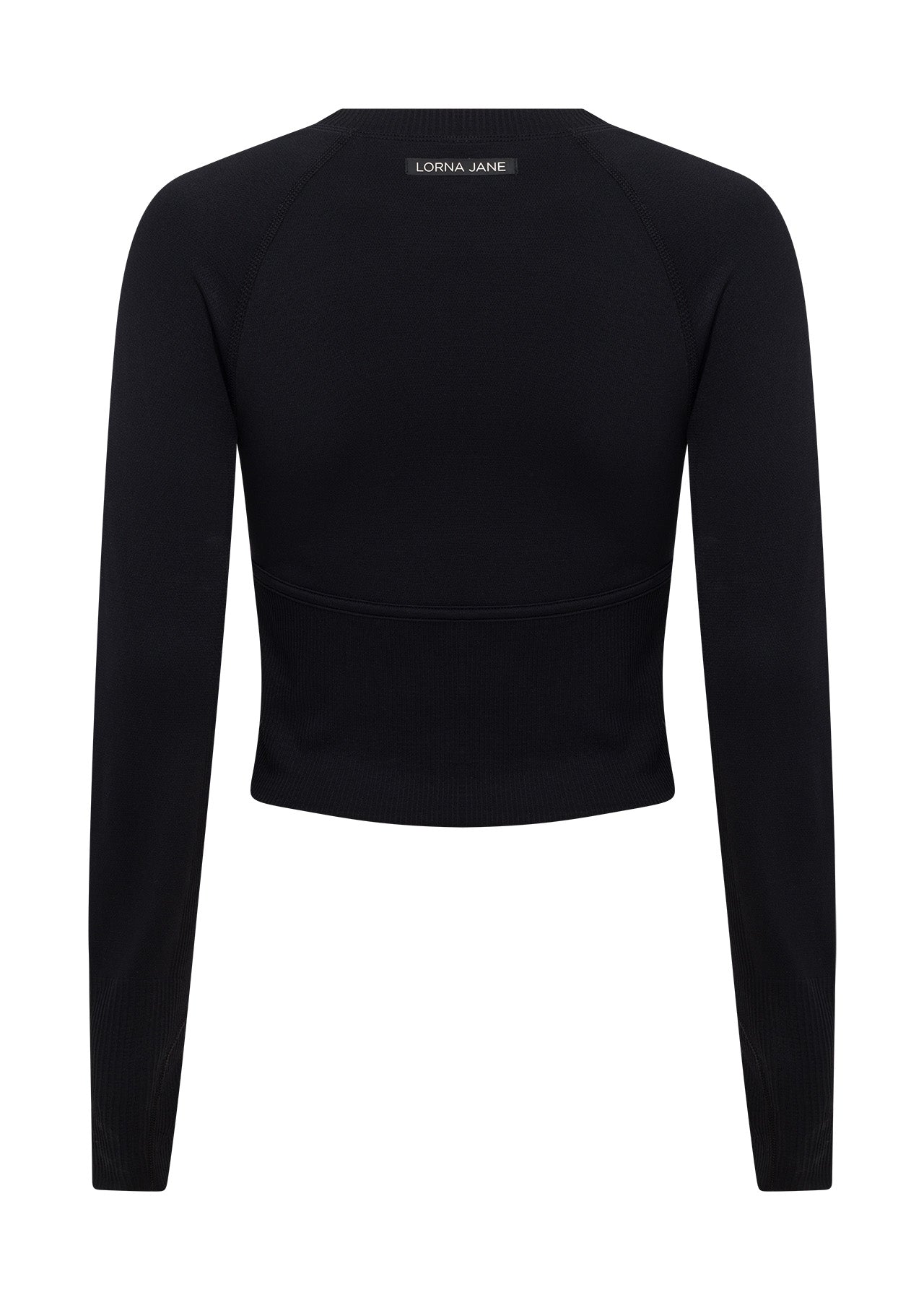 Lorna Jane Seamless Contour Cropped Long Sleeve Top - Black