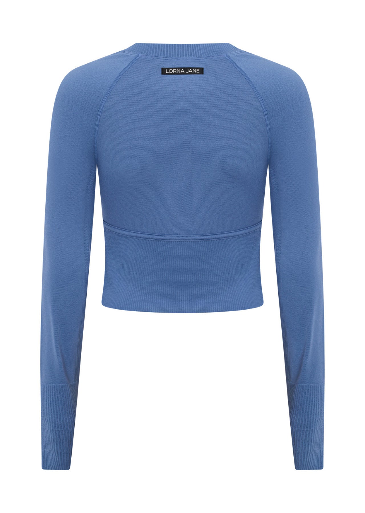Lorna Jane Seamless Contour Cropped Long Sleeve Top - Misty Blue