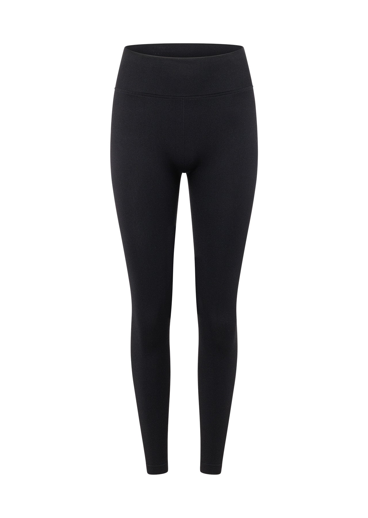 Lorna Jane Tempo Ribbed Seamless Ankle Biter Leggings - Black