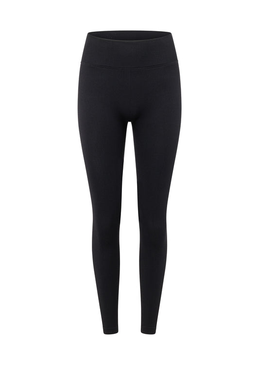 Lorna Jane Tempo Ribbed Seamless Ankle Biter Leggings - Black