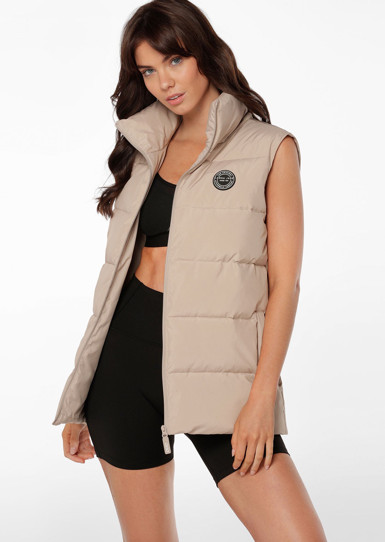 Lorna Jane Longline Puffer Vest - Off White