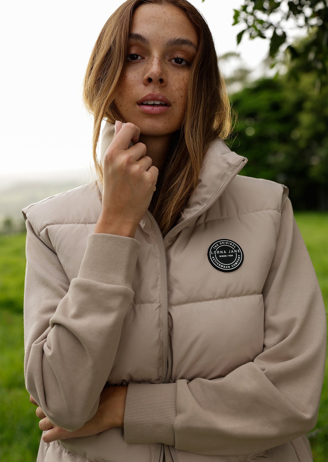 Lorna Jane Longline Puffer Vest - Off White