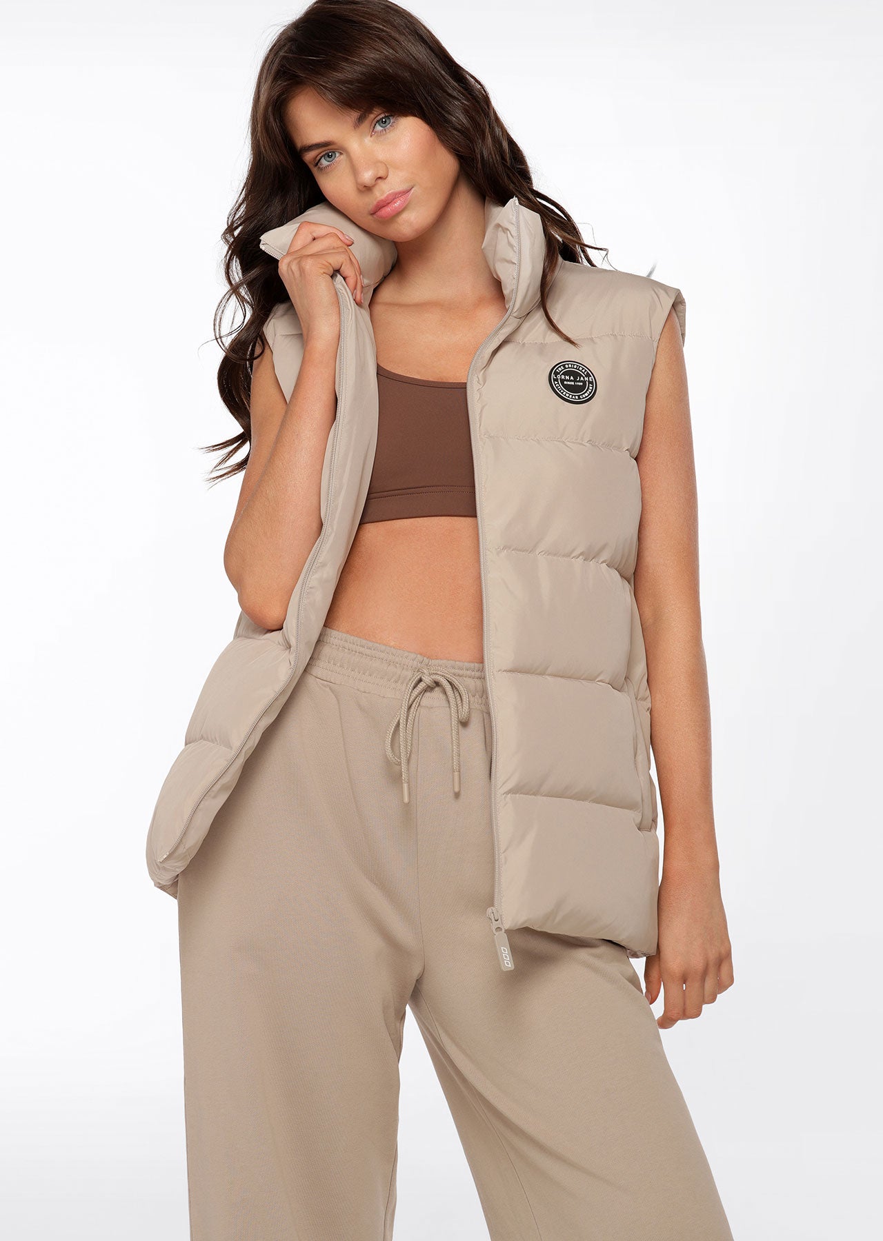 Lorna Jane Longline Puffer Vest - Off White