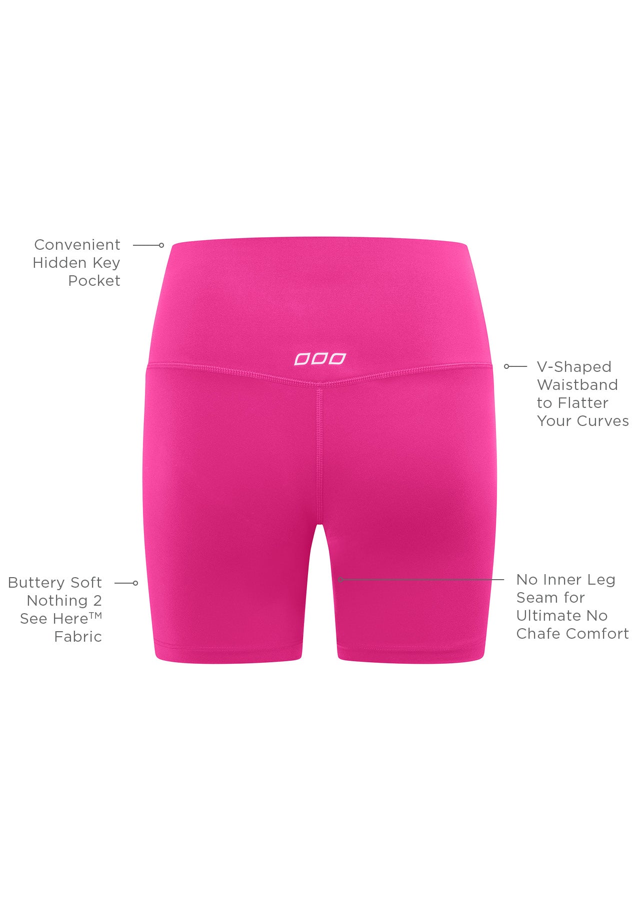 Lorna Jane Lotus No Chafe 16cm Bike Shorts - Bright Pink