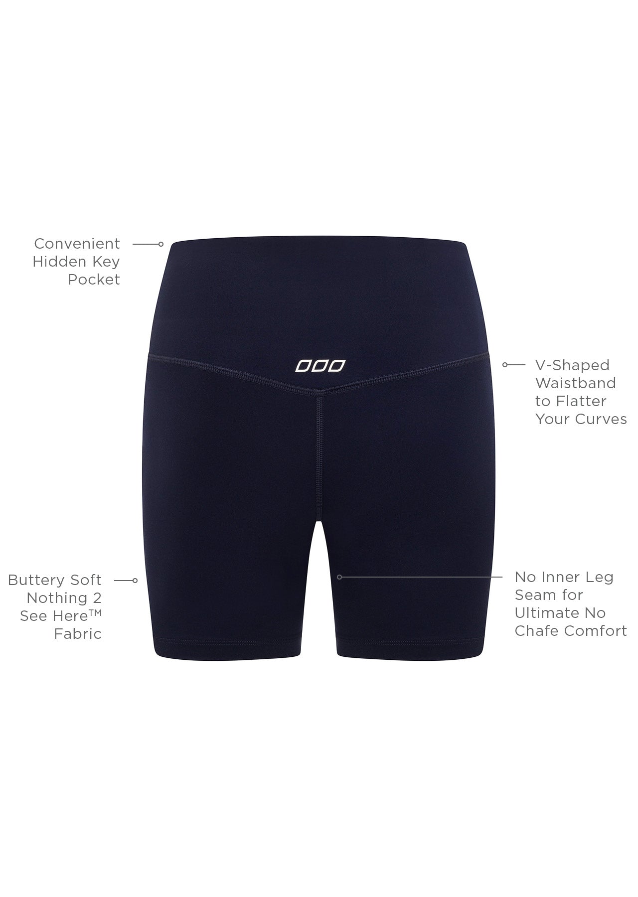 Lorna Jane Lotus No Chafe 16cm Bike Shorts - French Navy