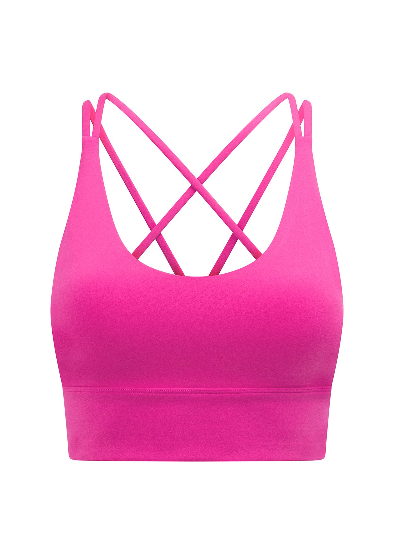 Lorna Jane Lotus Longline Sports Bra - Bright Pink