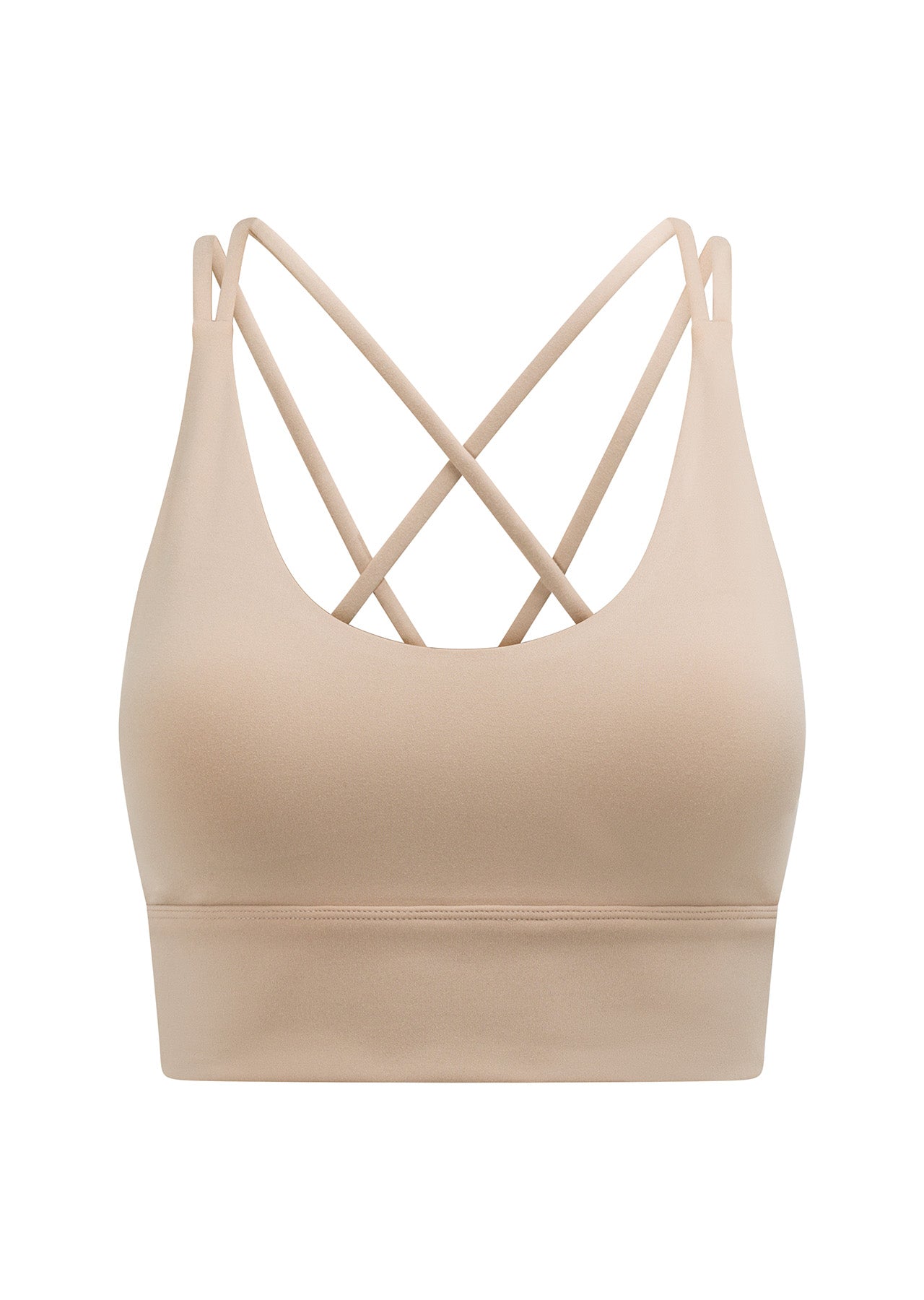 Lorna Jane Lotus Longline Sports Bra - Dark Off White