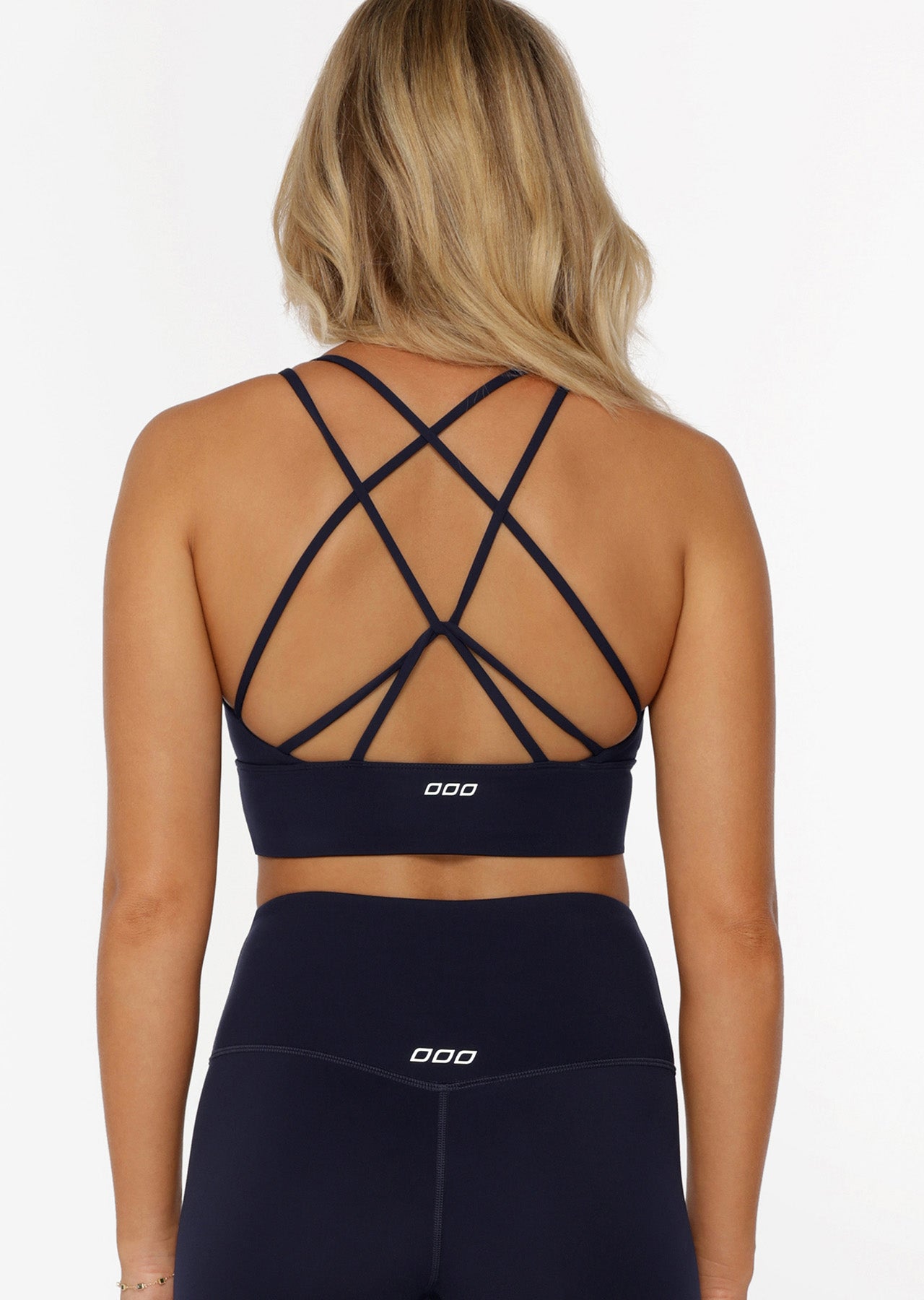 Lorna Jane Lotus Longline Sports Bra - French Navy