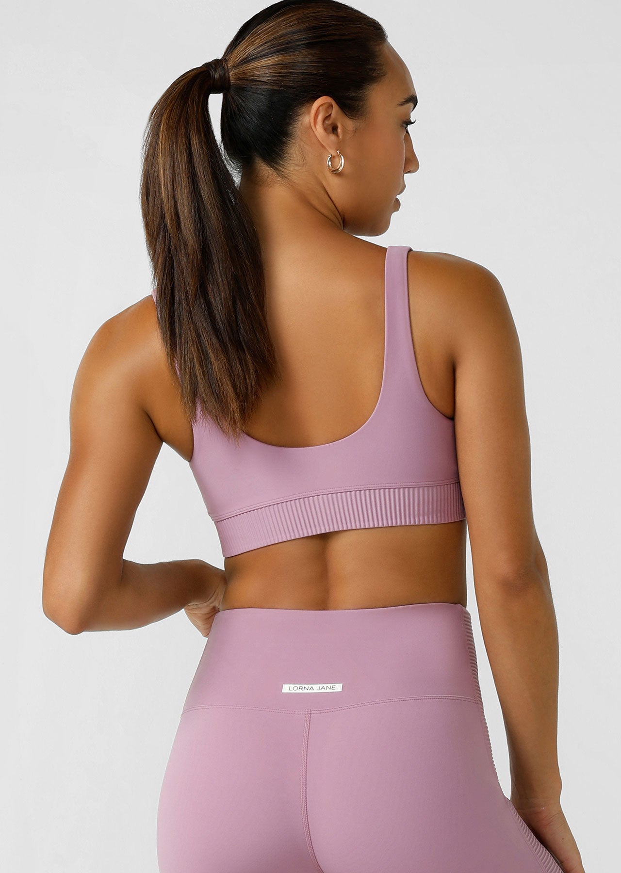 Lorna Jane Grande Rib Sports Bra - New Orchid