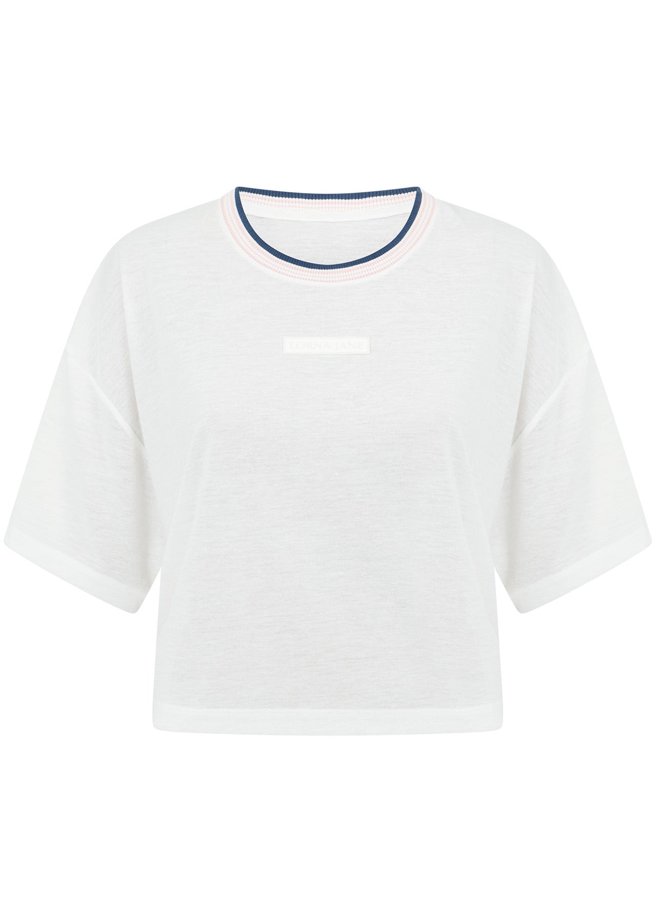 Lorna Jane Retro Cropped Tee - Porcelain