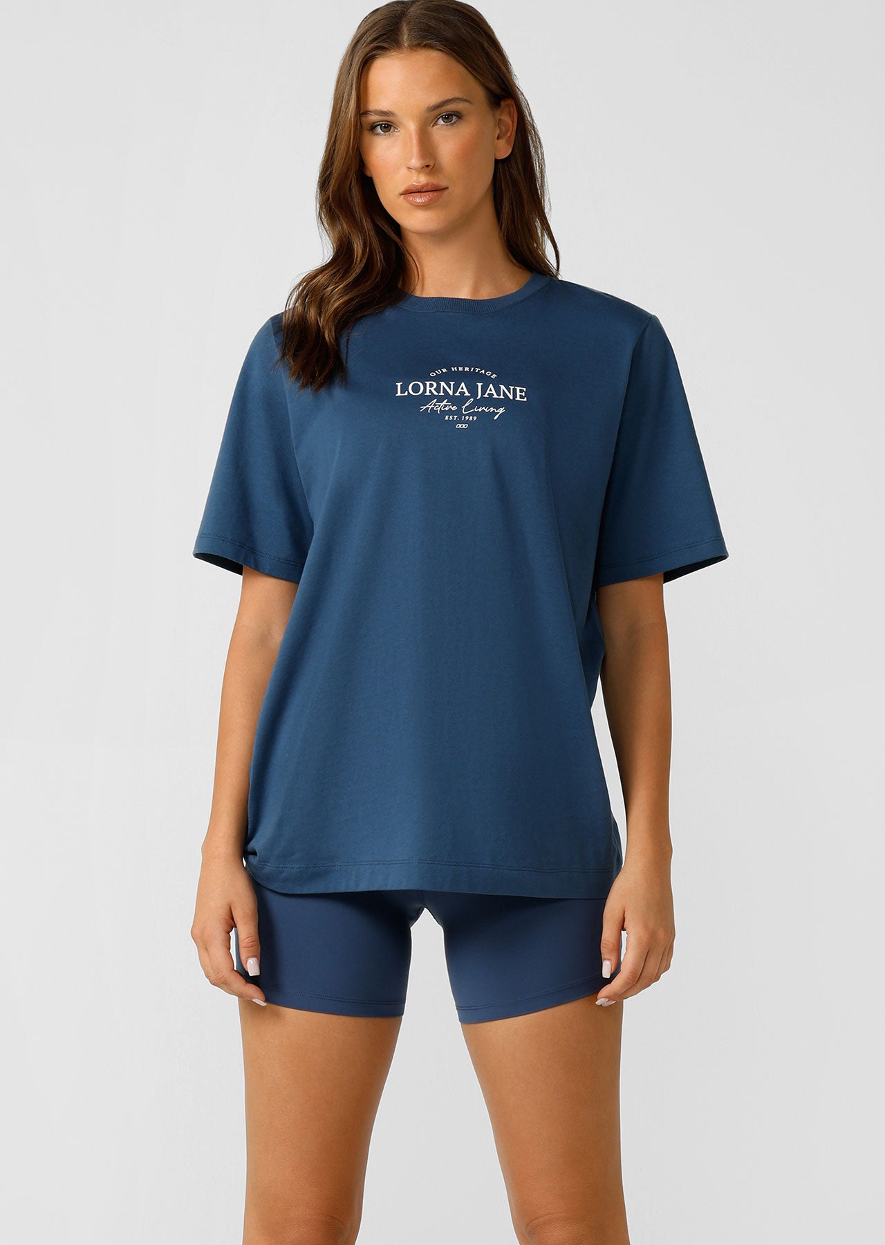 Lorna Jane Feel Good Transdry Relaxed Tee - Academy Blue