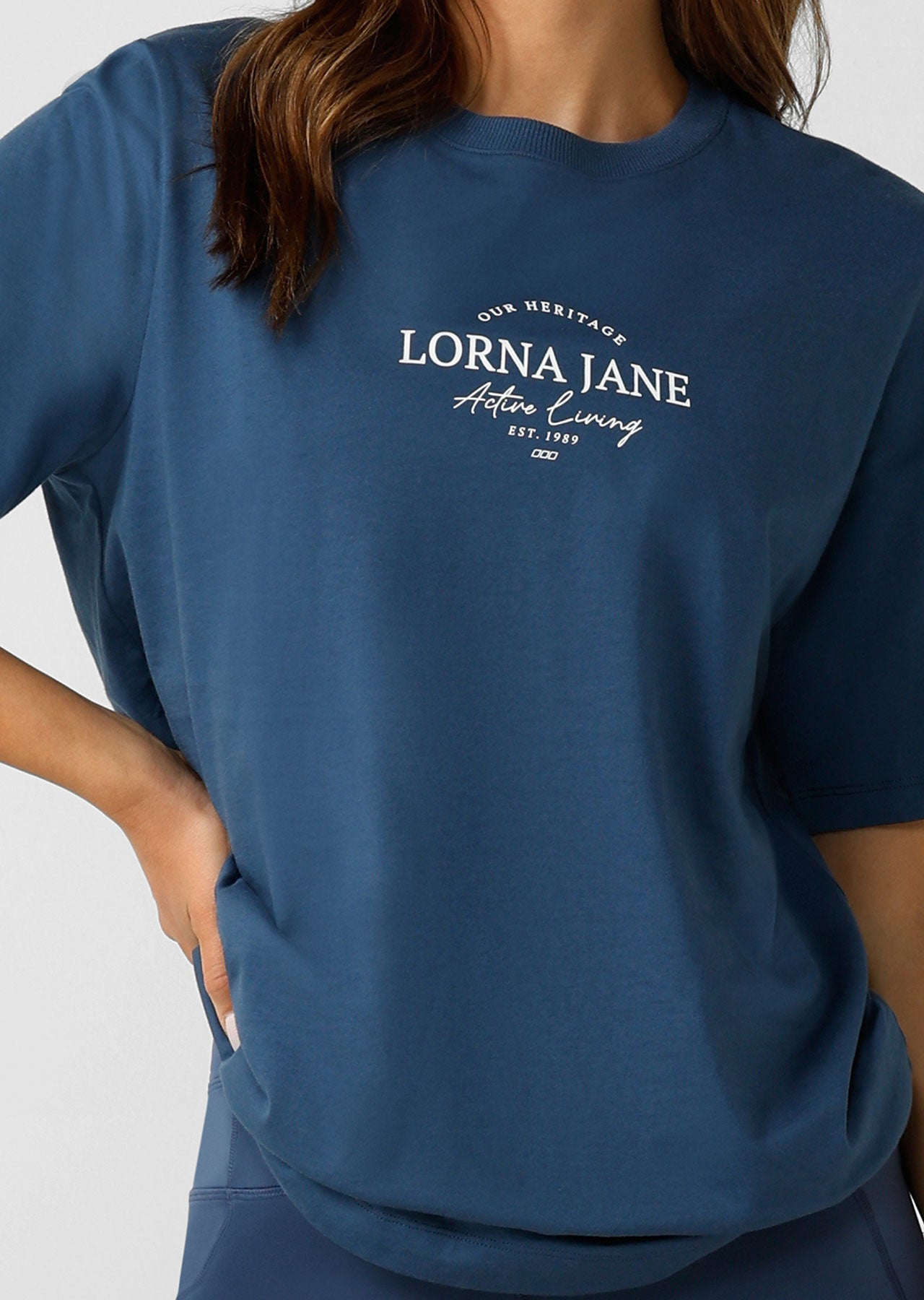 Lorna Jane Feel Good Transdry Relaxed Tee - Academy Blue