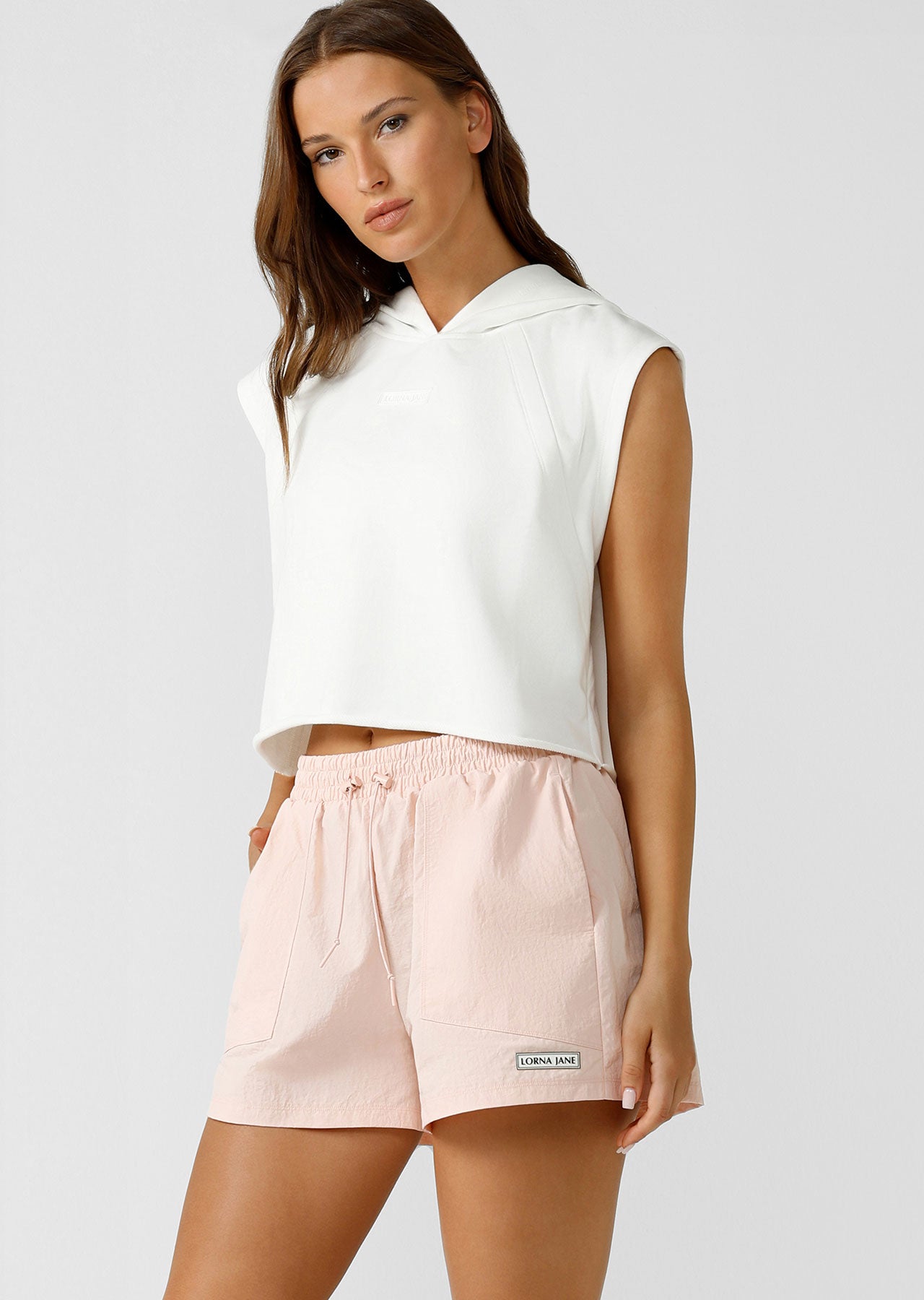 Lorna Jane Pre Season Cropped Hoodie - Porcelain