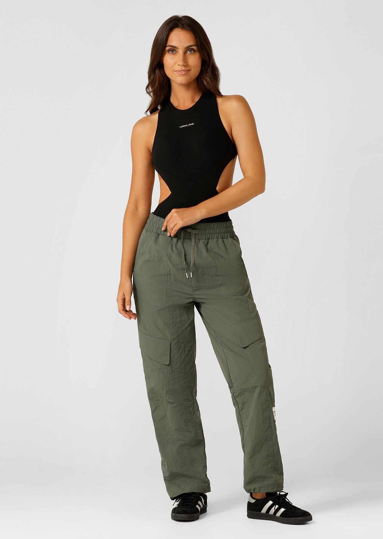 Lorna Jane Iconic Slim Cargo Pants - Agave Green