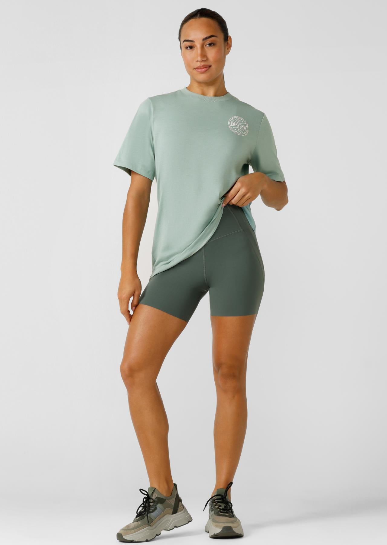 Lorna Jane Heads Up Relaxed Tee - Sea Mist