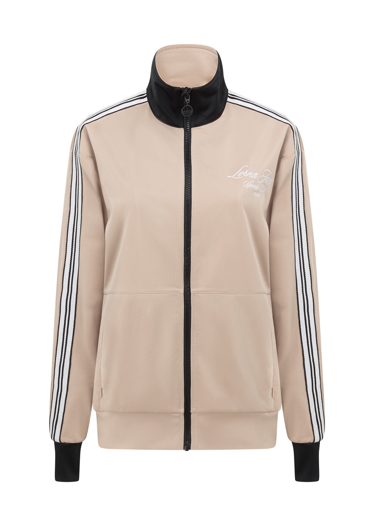 Lorna Jane Retro Track Zip Through Jacket - Latte